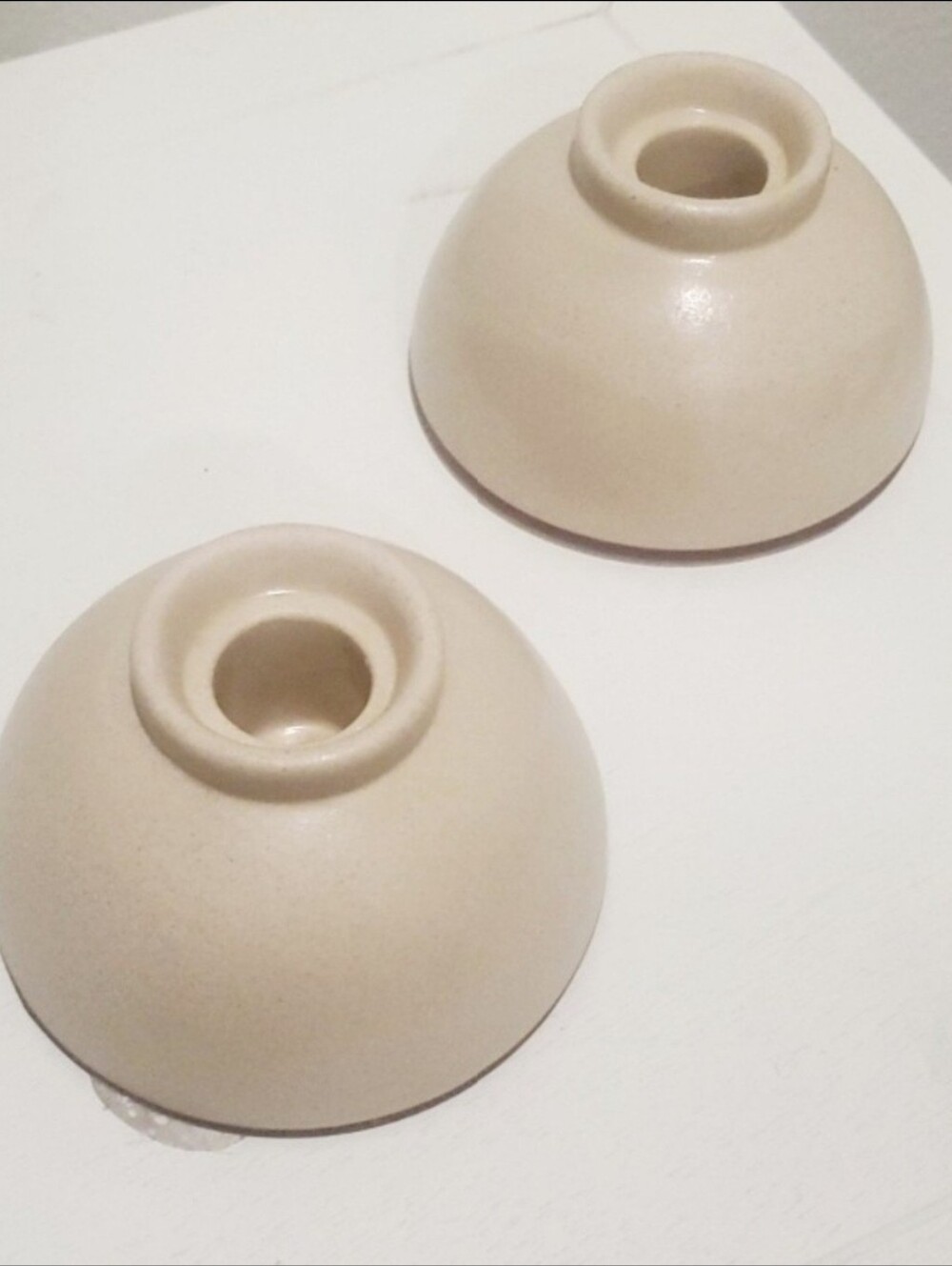 2 New Threshold  Ceramic Taper Candle Holders set.